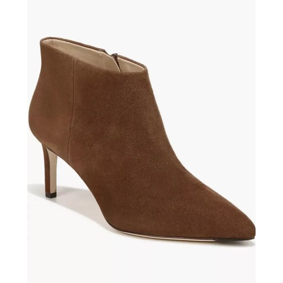 Veronica Beard Leone Pointed Toe Bootie Brown Suede Leather Womens Size 11
